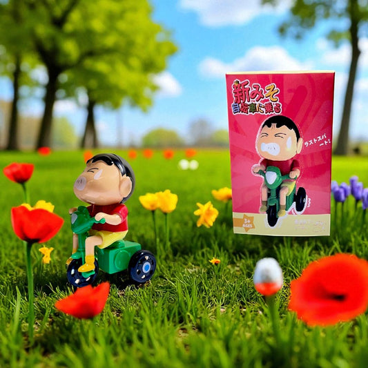 Cartoon Action Figure on Tricycle | Cute Shinchan Toy for Kids | Collectible Anime Figure | Shinchan Bike Toy Gift for Boys & Girls