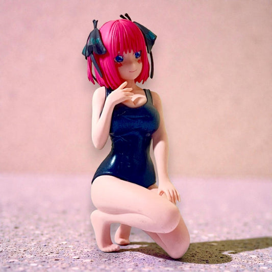 Anime Swimsuit Girl Action Figure | Premium PVC Collectible Figurine | Cute Pink Hair Anime Doll for Desk, Shelf & Gift