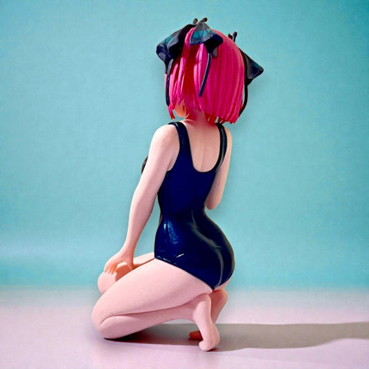 Anime Swimsuit Girl Action Figure | Premium PVC Collectible Figurine | Cute Pink Hair Anime Doll for Desk, Shelf & Gift