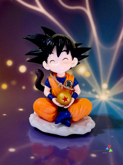 Dragon Ball Goku Sitting Action Figure | 12 cm PVC Anime Figurine | Cute Son Goku Toy
